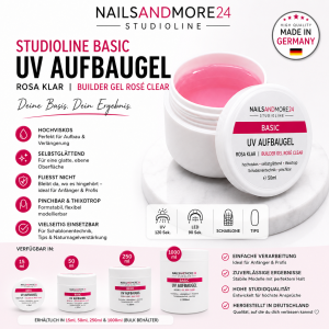 Studioline Basic | UV Aufbaugel - Rosa Klar | Builder Gel Rosé Claer (Auswahl 15-250ml)